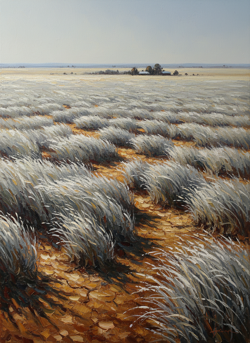 The dry weather came back; the thigh-high grass dried out completely and baked to a silver crisp in a rainless summer.