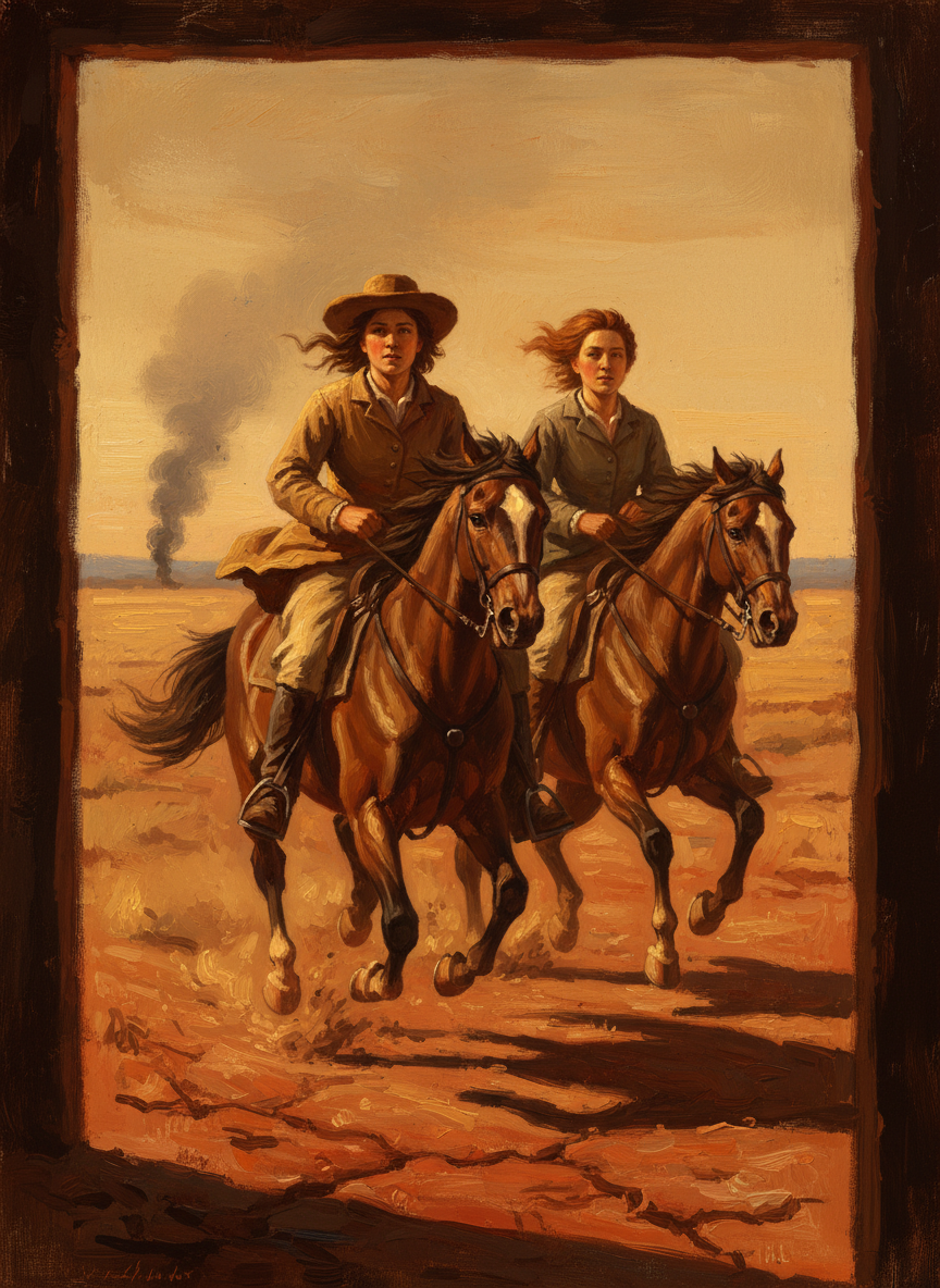 The two swaggies followed, and last to leave, Fee and Meggie rode at a gallop down to the creek, across it and away toward the smoke.