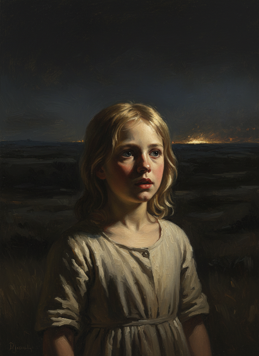 In between trips to the cookhouse Meggie watches the fire, awed and terrified.