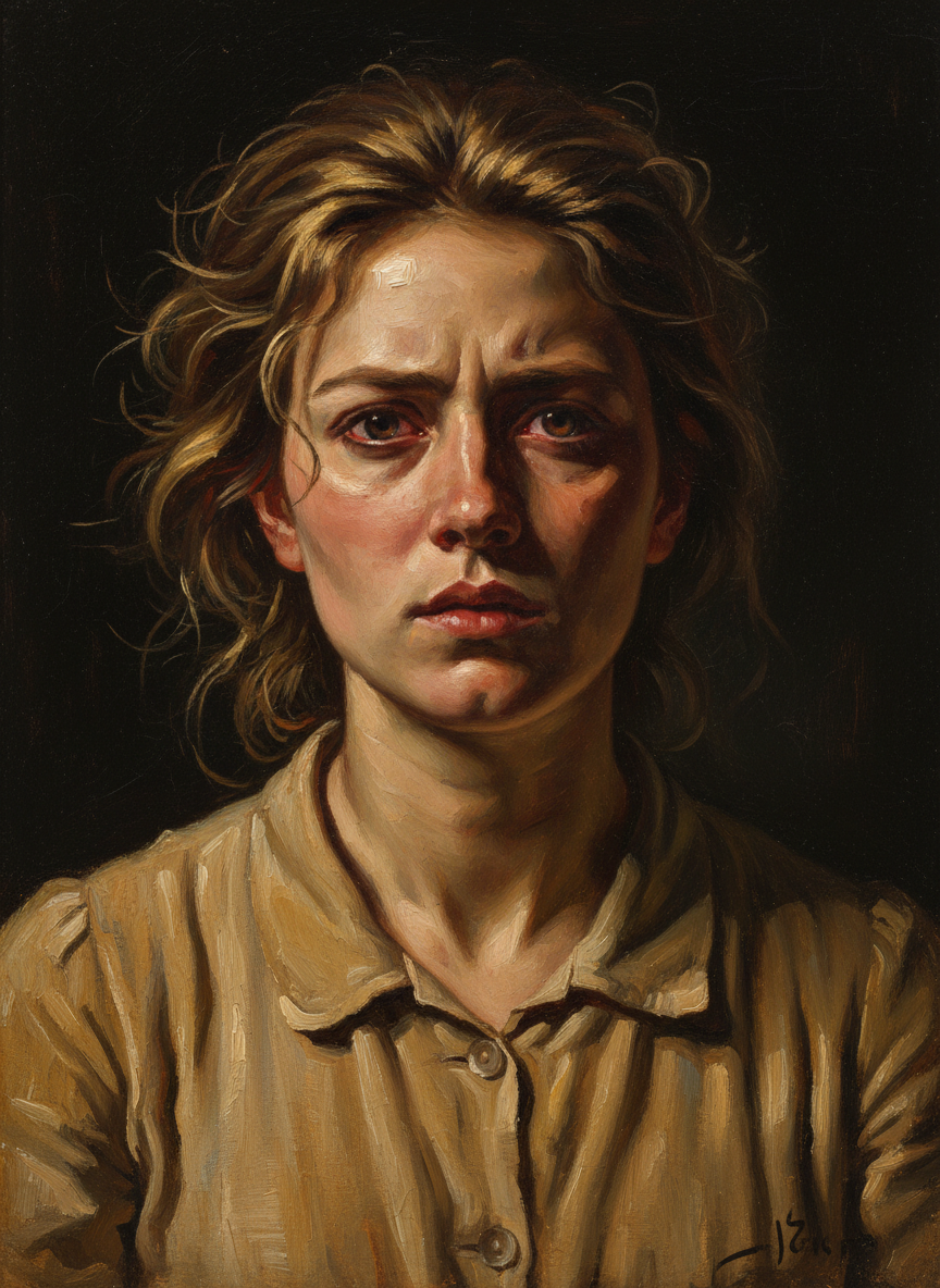 Fee was trembling, her eyes feverish, almost savage.