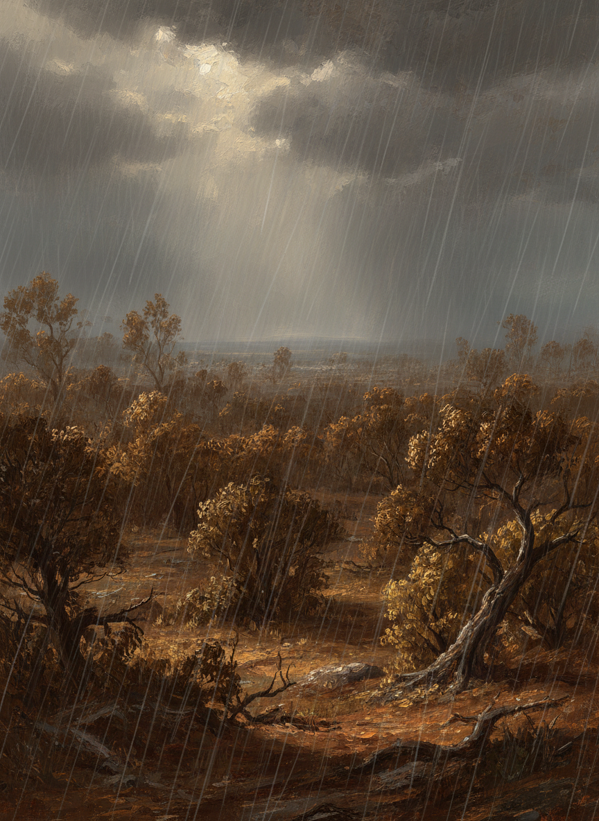 The rain doesn’t make it any easier to see far, and there’s a lot of timber out here in places.