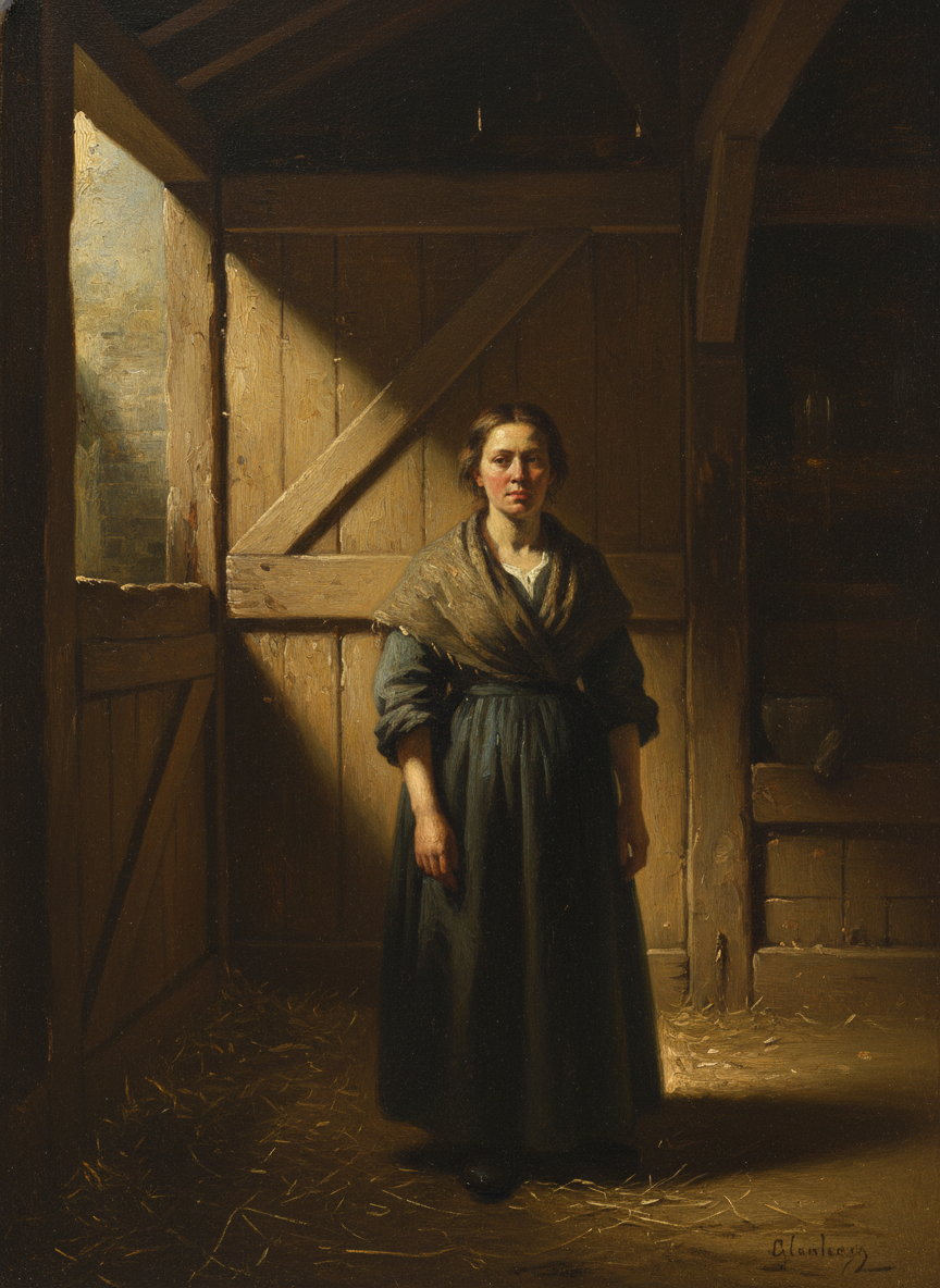 She did not attempt to follow him, but stayed in the gloom of the damp stable, breathing in the smells of horse dung and hay; it reminded her of the barn in New Zealand, and of Frank.