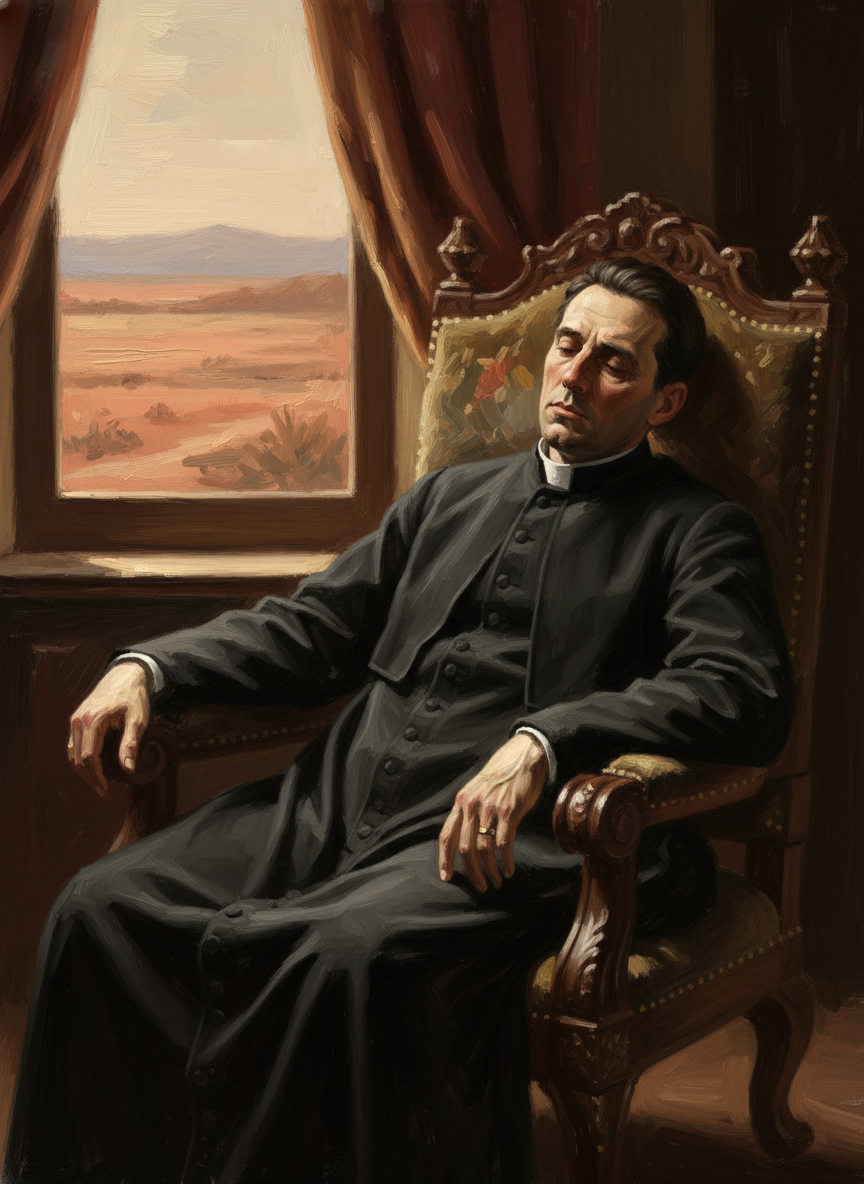 “Oh?” Father Ralph was sinking down in his chair, and his eyes were having a hard time staying open.