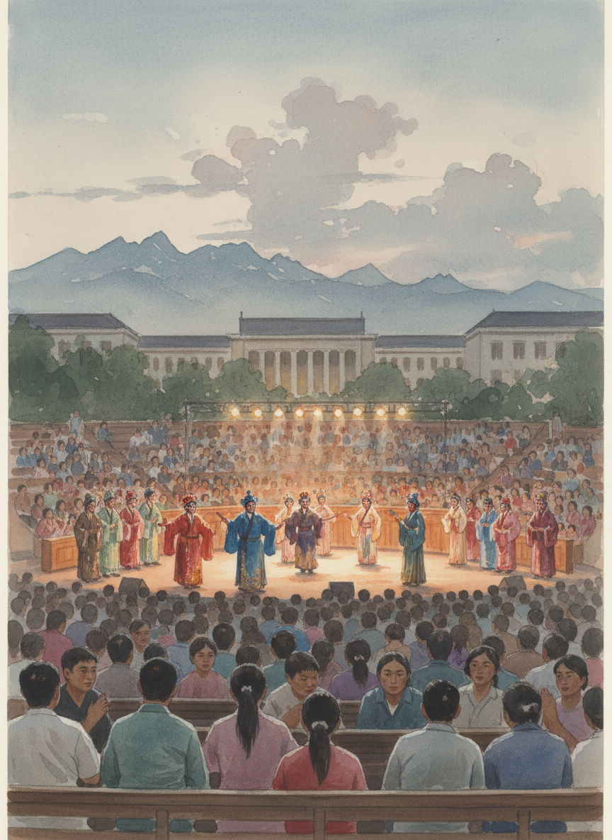为了替出版社庆祝,我们特地把青春版《牡丹亭》送到桂林,在广西师范大学校园连演三天,那真是盛况空前,每晚演出场里挤得水泄不通。