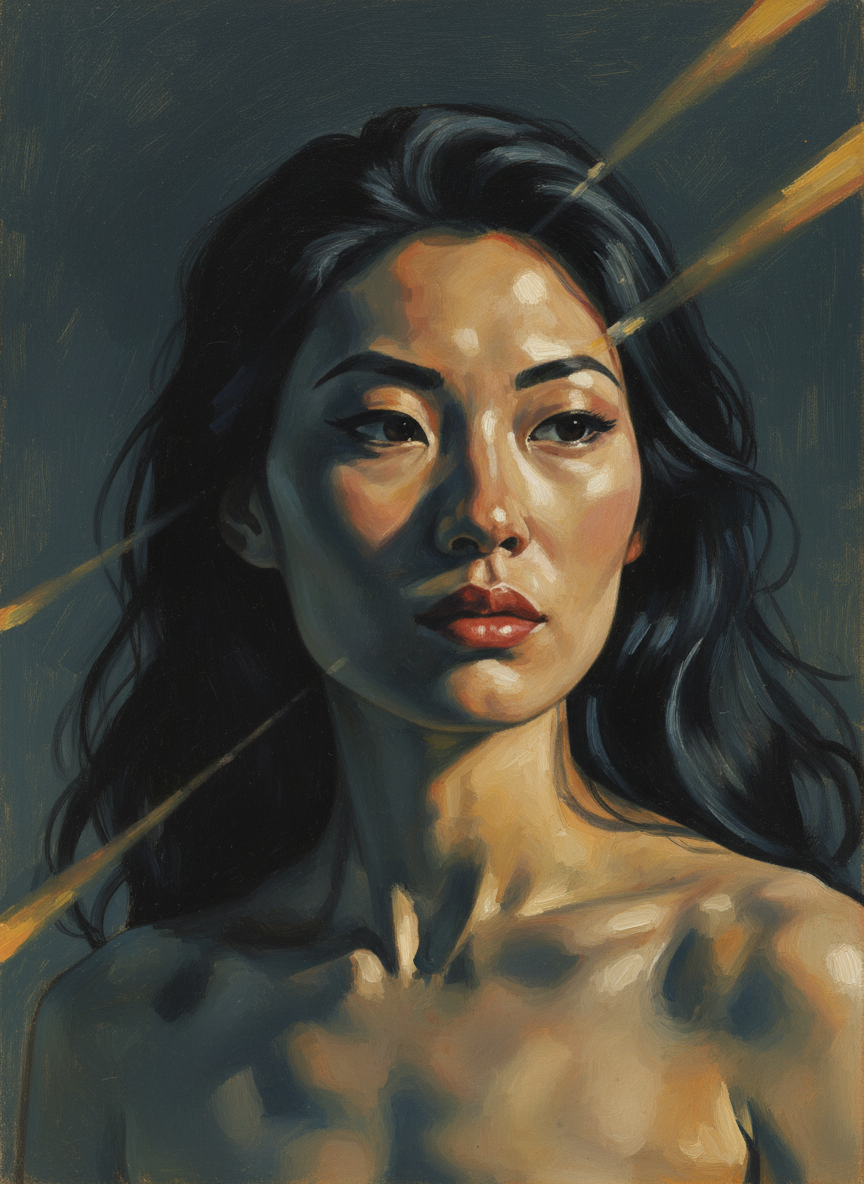 像一轮骤从海里跳出来的太阳,周身一道道的光芒扎得人眼睛发疼的。