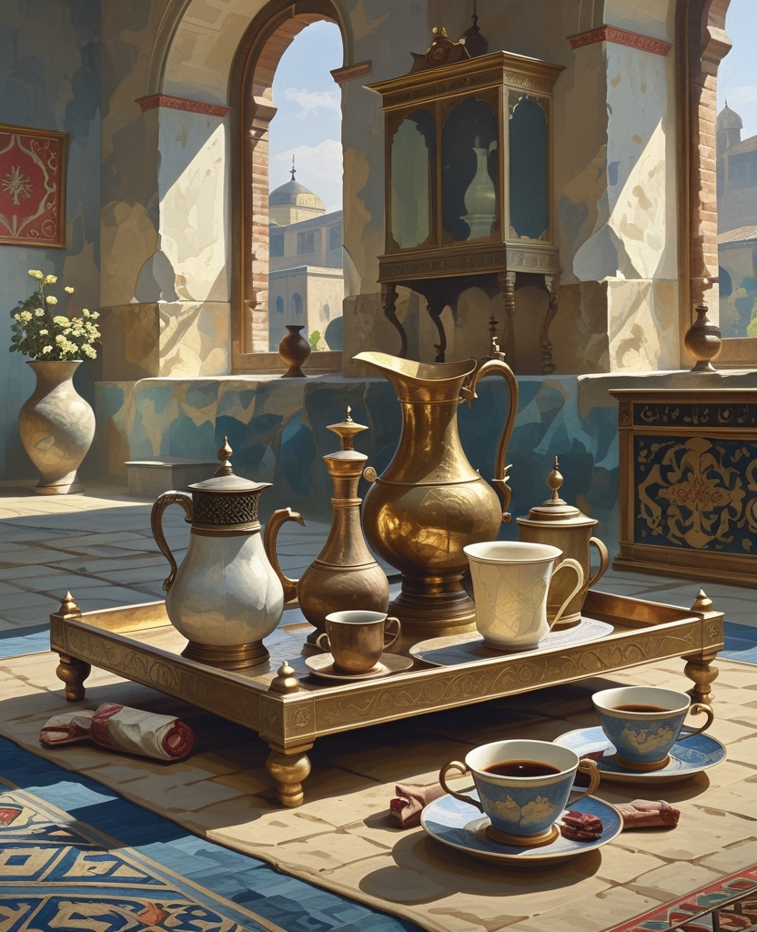 From twelve years ago, I still remembered the blue kilim from Kula covering the floor, the copper ewer, the coffee set and tray, the copper pail and the delicate coffee cups that had come all the way from China by way of Portugal, as my late aunt had boasted numerous times.