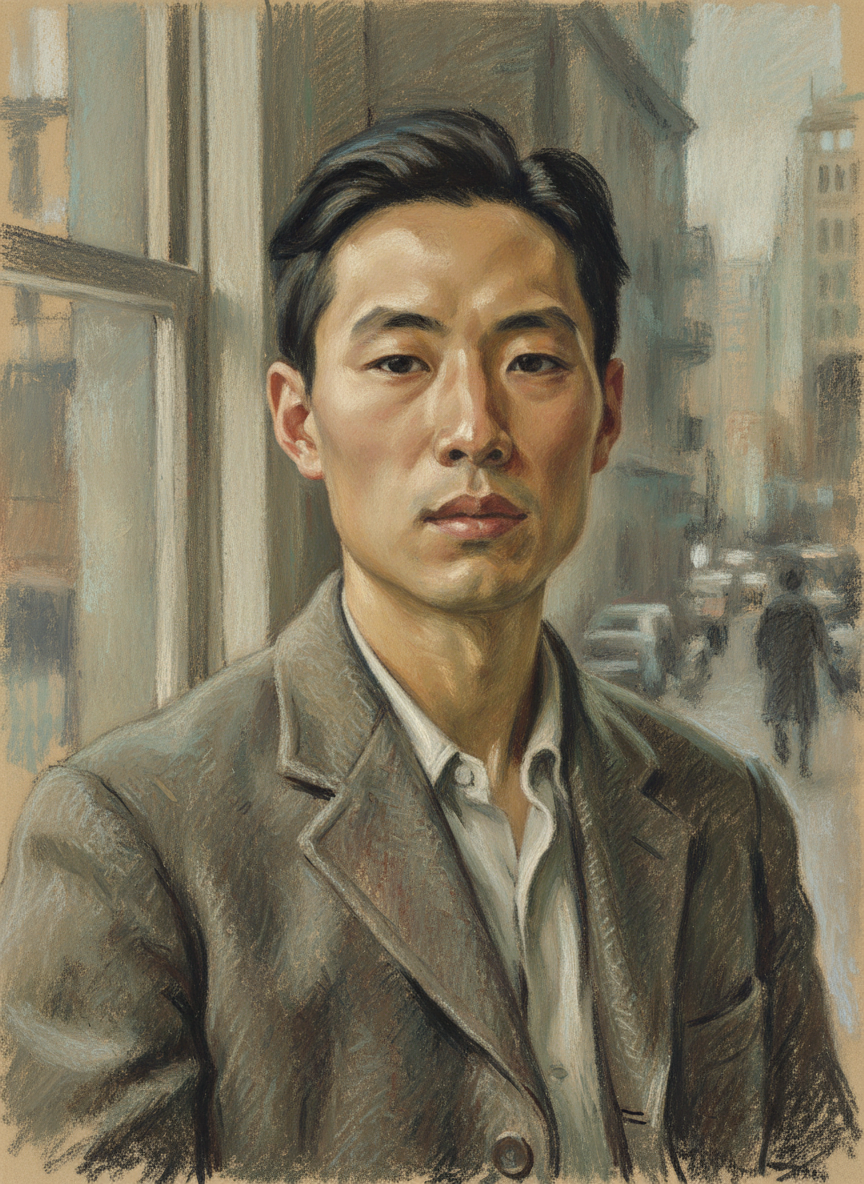我们一个照面，两人同时都吃了一惊，我看见他一脸青白，嘴唇还在发抖。