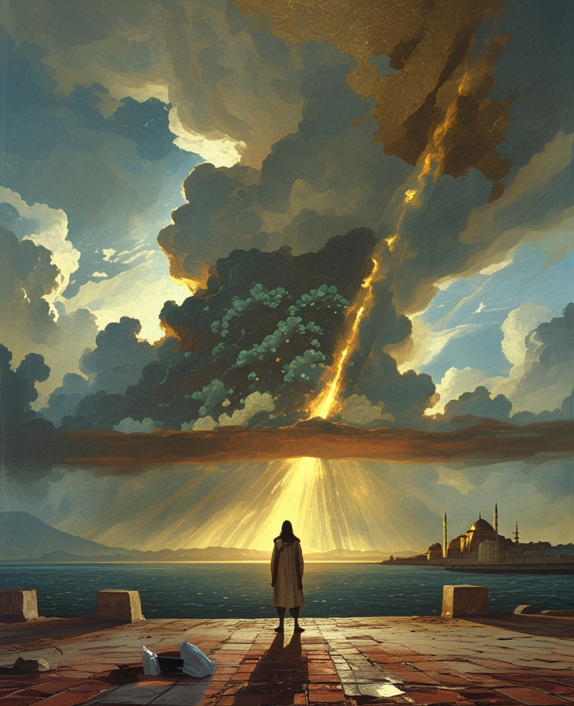 The sun suddenly broke through the clouds, startling me.