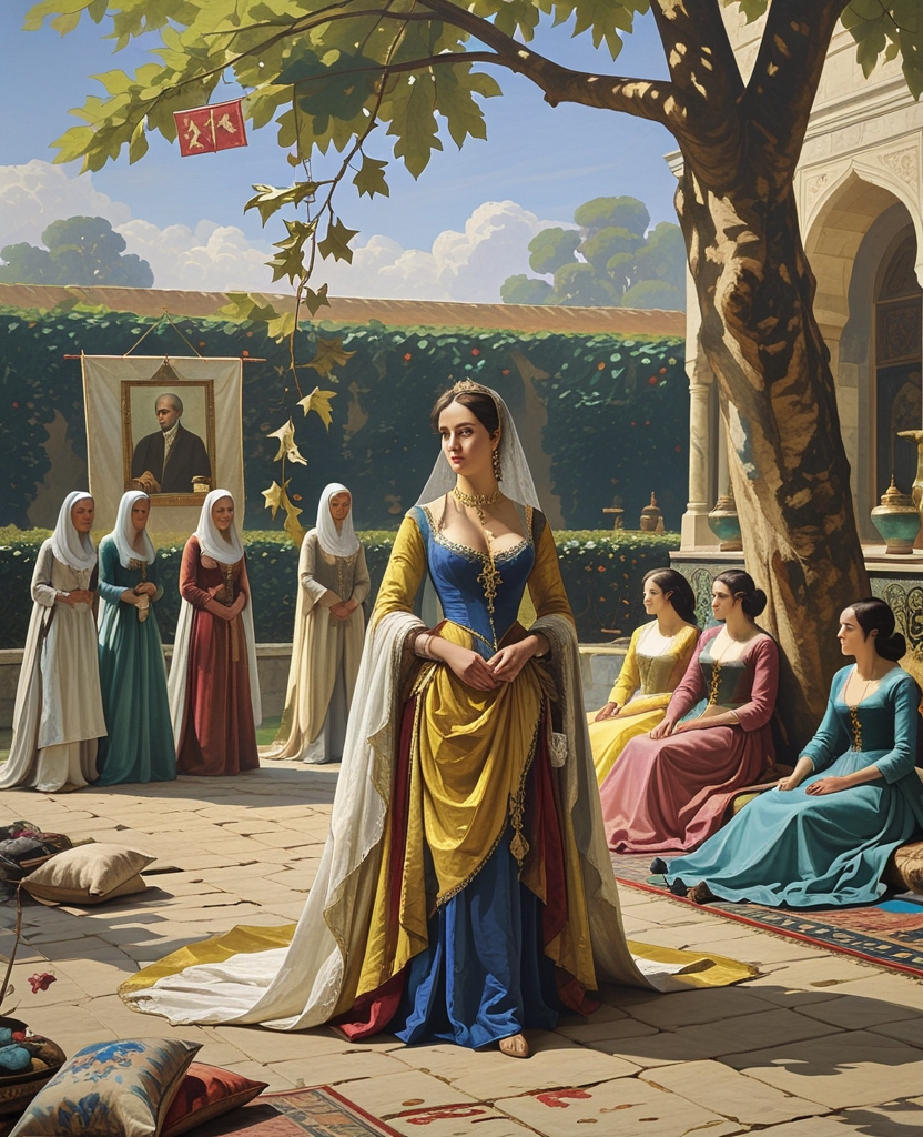 One day Shirin embarks on a countryside outing with her ladies of the court, whe