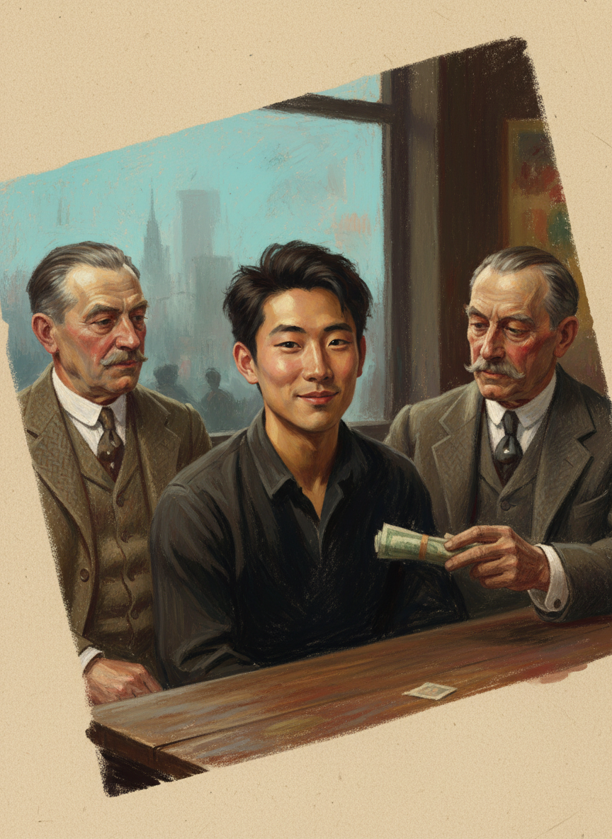 仔仔精乖,一把嘴甜如蜜,把那群老山羊个个哄得乐陶陶,于是大把大把的小费便落入了他的口袋。