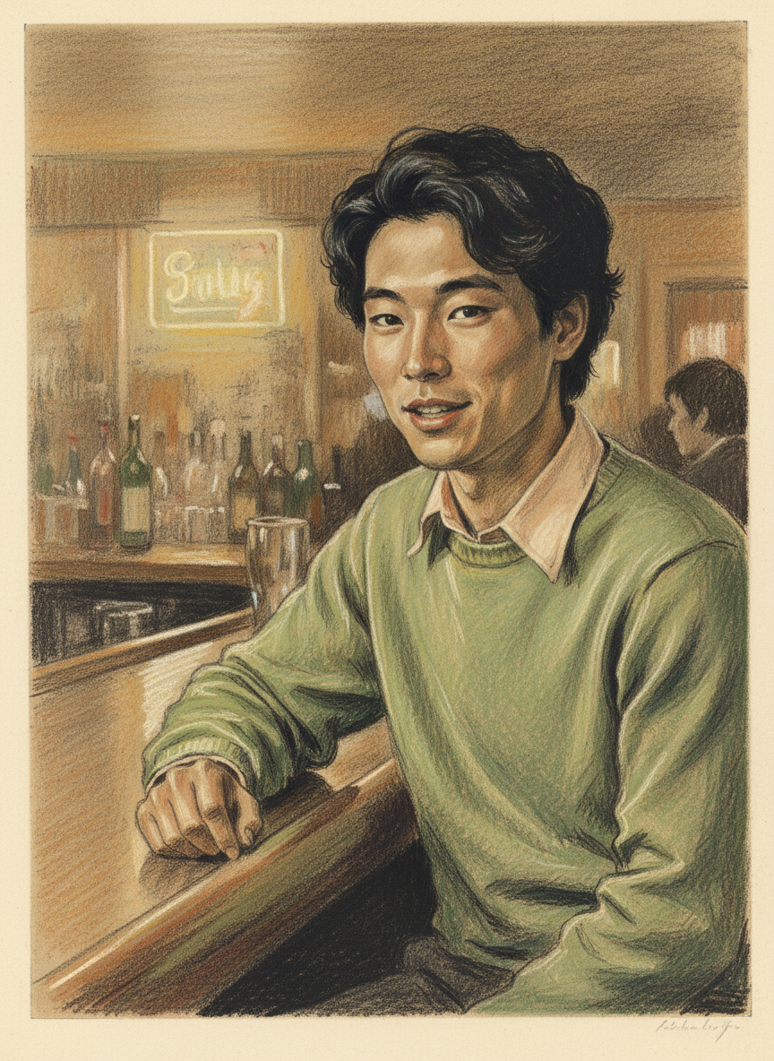 安弟穿了一件苹果绿的薄毛衣,配着件杏黄色软领衬衫,他那年只有十九岁,他是那样地青春,那样地俊美,我情不自禁地一直凝睇着他,看得他不好意思了,对我羞涩的笑道:“我叫安弟。”