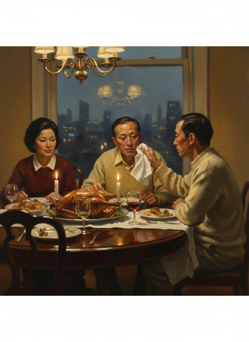 那天晚上的圣诞餐,我们一边吃,几个人左一句右一句总离不开Tea for Two、Fairyland,好像大家都拼命想把从前那段日子拉回来似的,说几句,东尼便会咿哩呜噜插嘴进来,讲急了口涎会从他歪斜了的口角流下来,于是大伟便忙着替东尼揩嘴巴。