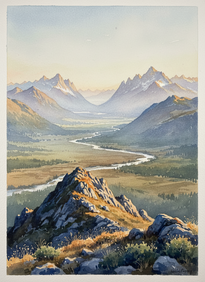 The same sun appeared each morning, swept over the valley and dropped behind the peak.