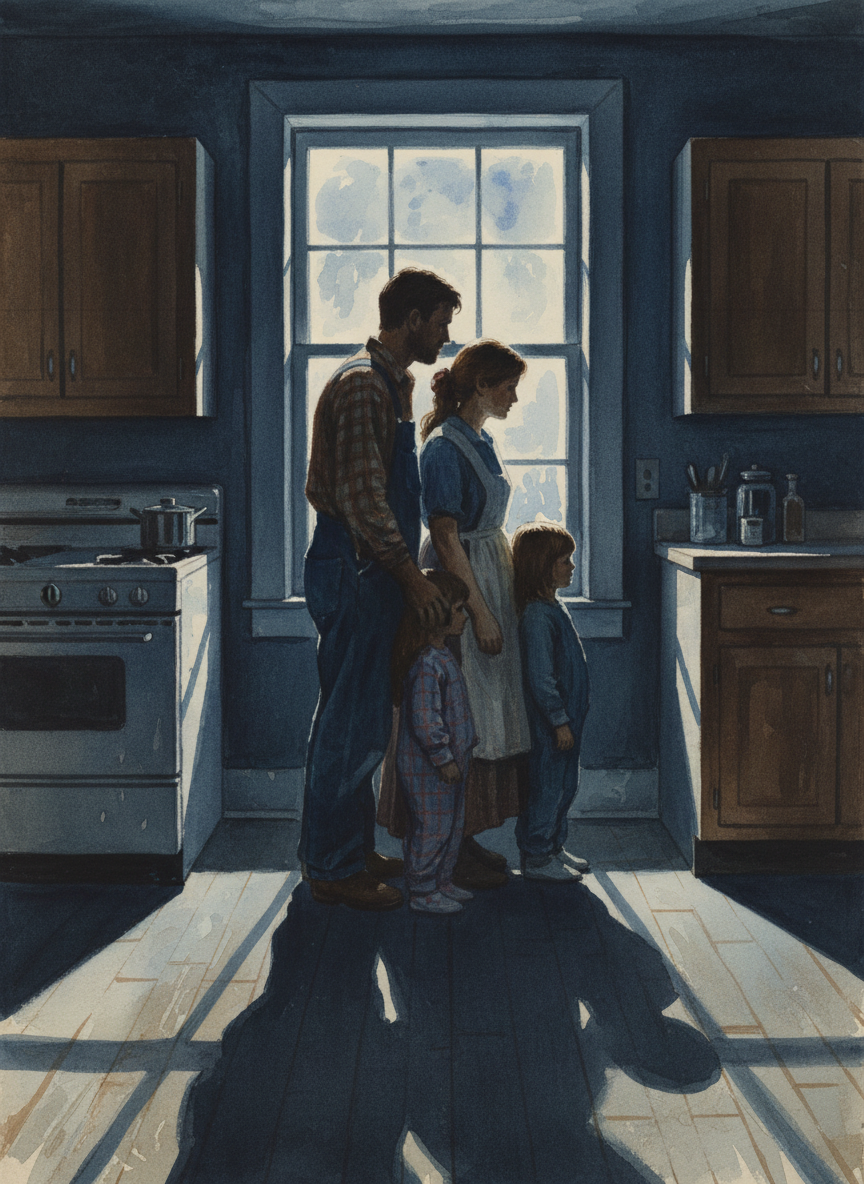 That’s the sound I hear as my family huddles in the kitchen, lights off, hiding from the Feds who’ve surrounded the house.