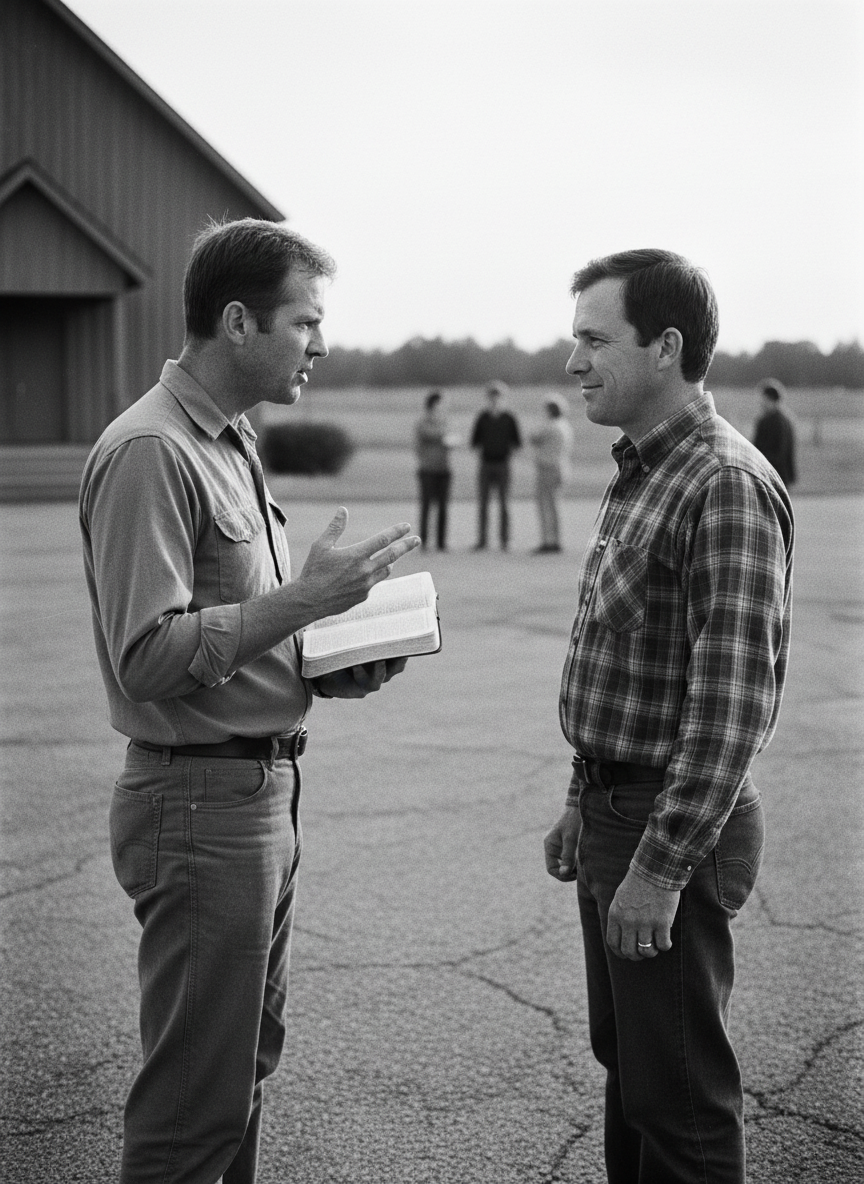 He started with his cousin Jim, who listened good-naturedly while Dad waved his Bible and explained the sinfulness of milk.
