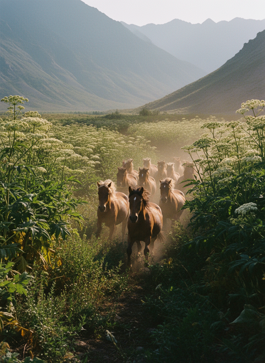 Feral horses, belonging to my grandfather, ran wild over thick banks of water hemlock, and there were more than a few rattlesnakes.