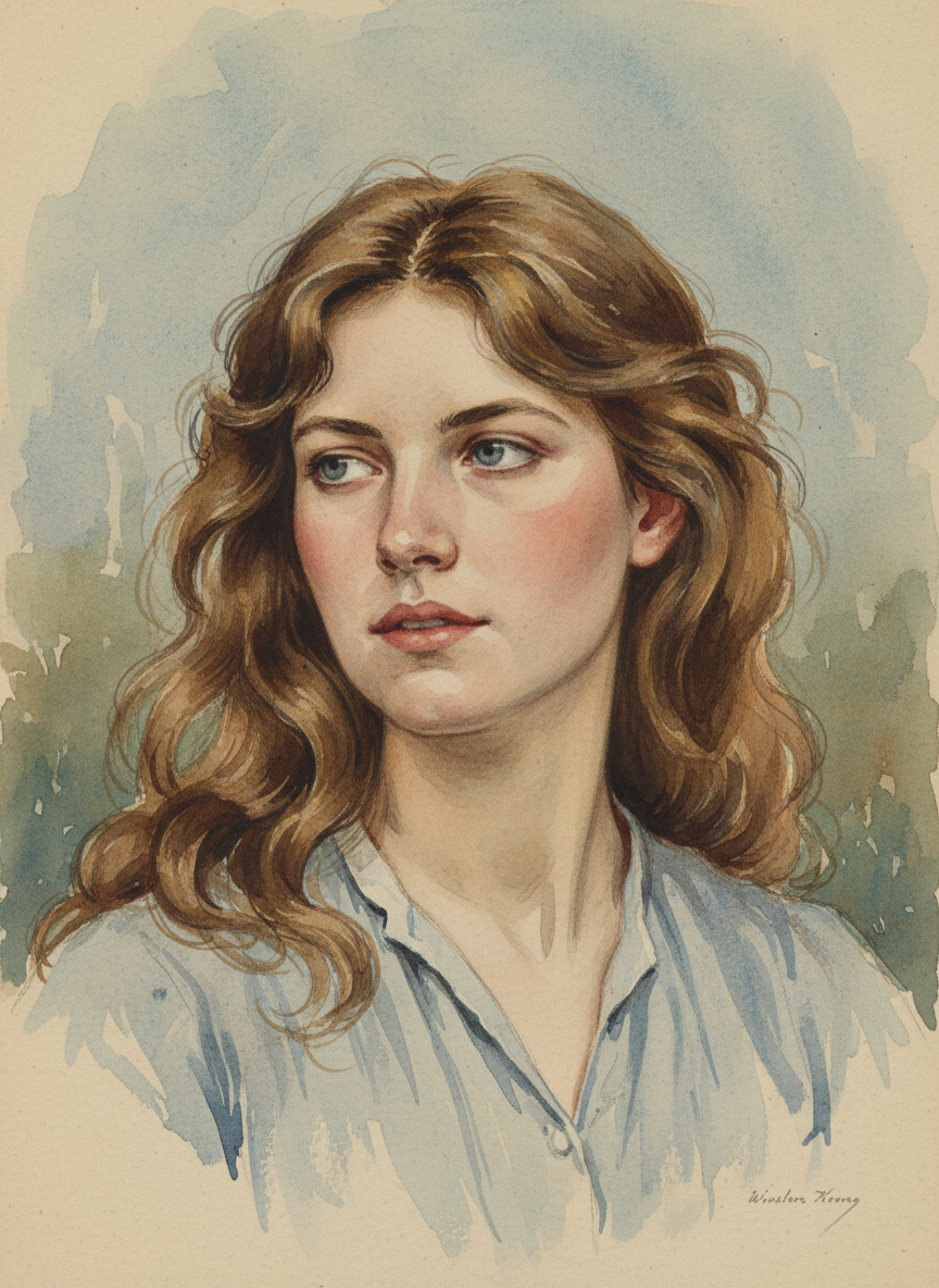 Mother with her rose-petal skin and her hair curled into soft waves that bounced about her shoulders.