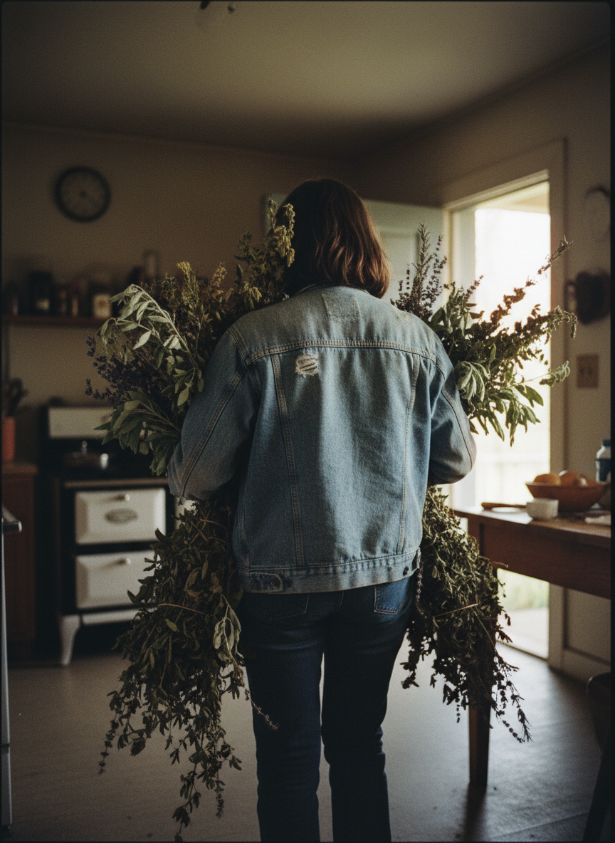 The midwife nodded goodbye, her arms full of Mother’s herbs.