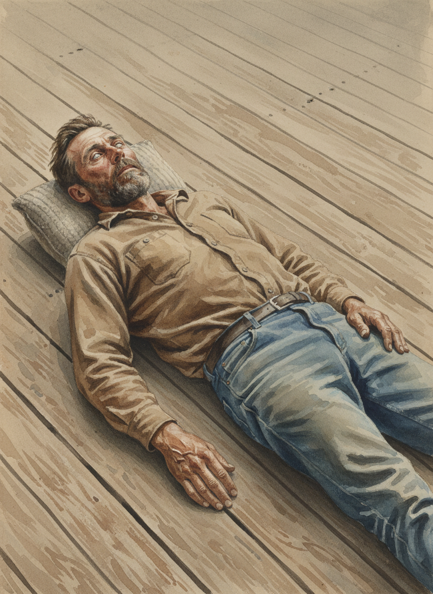 He kept that posture for two days, eyes open, not saying a word, still as a bush in that dry, windless heat.