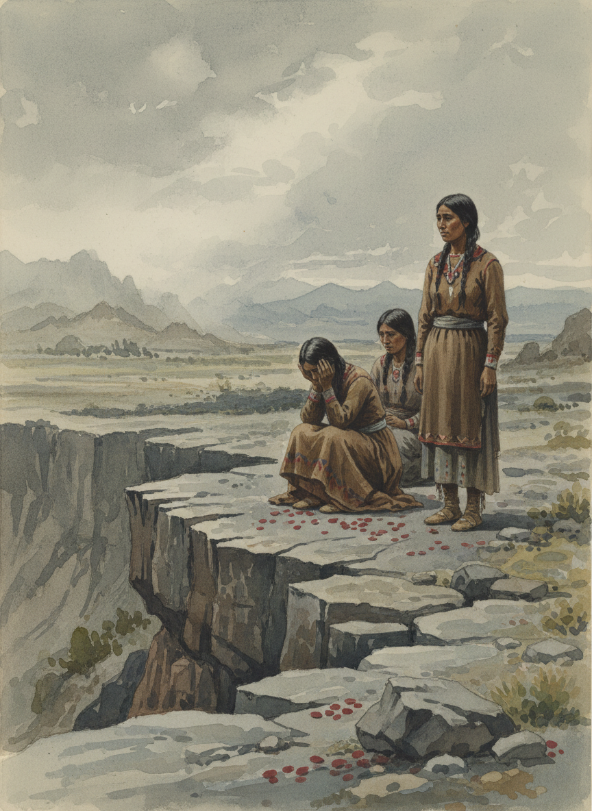 When the Apache women found their broken bodies on the rocks below, they cried huge, desperate tears, which turned to stone when they touched the earth.