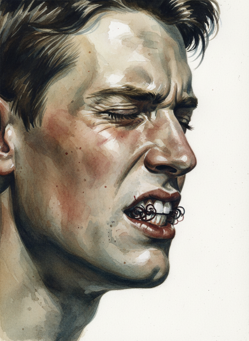 I closed my eyes, trying to forget the twisted angles of his bloodstained teeth.