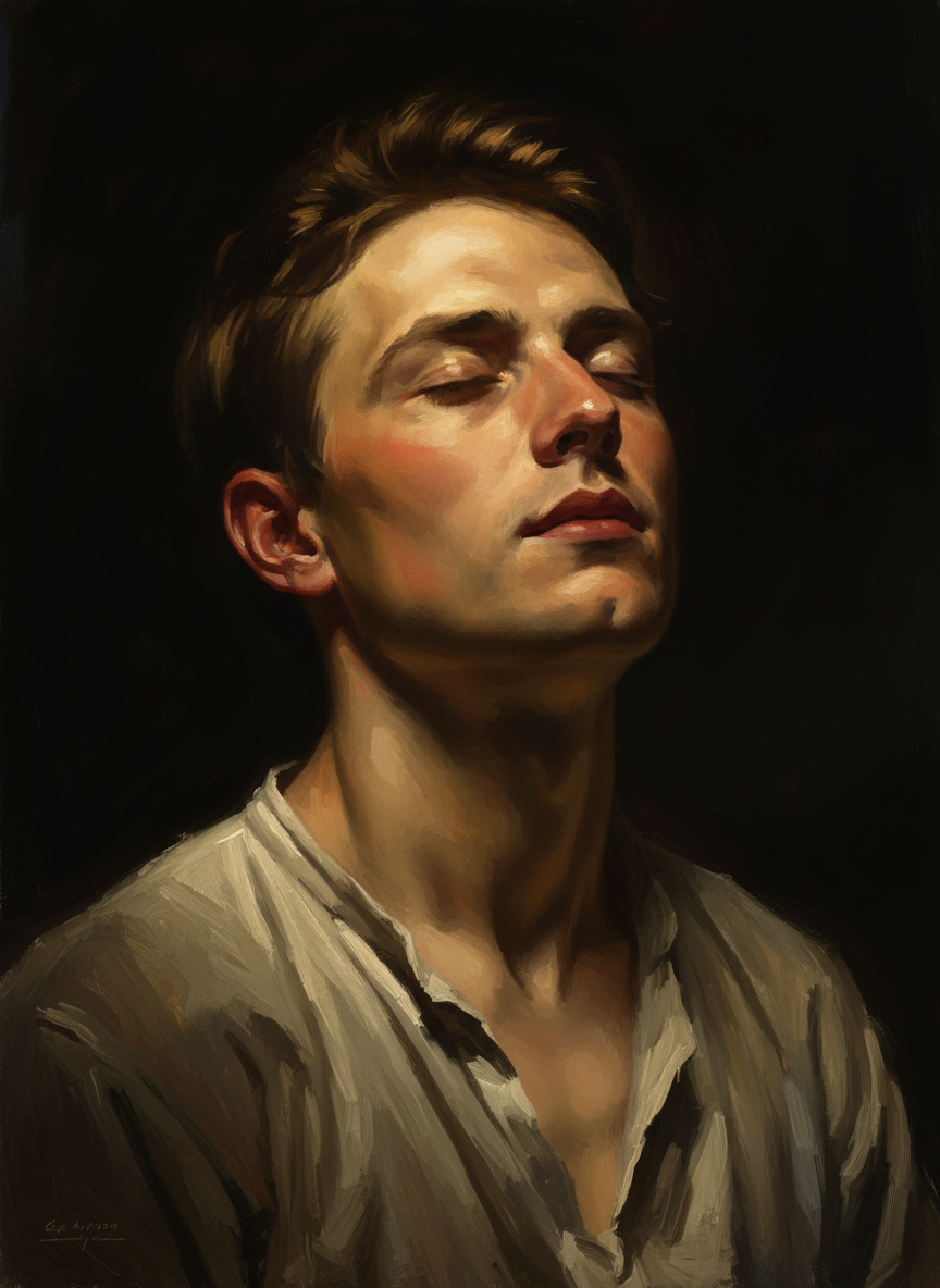 Then his shoulders dropped, his face relaxed and he looked up; it seemed to me that he’d stepped out of himself.