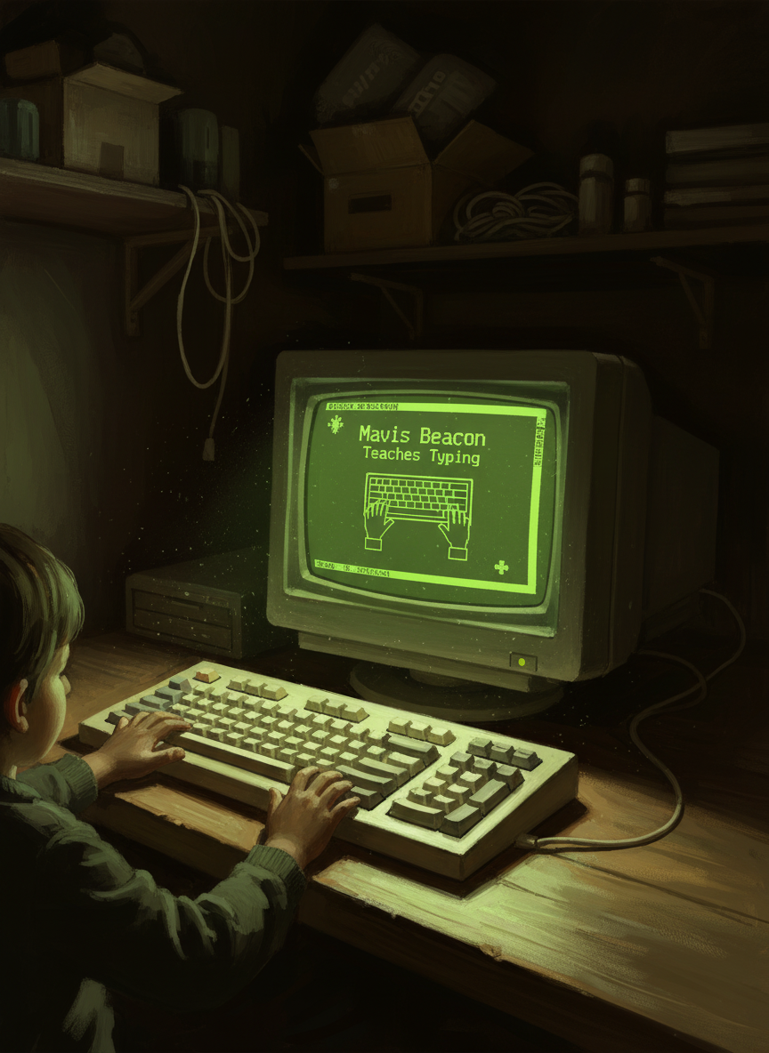 There was a computer in the basement with a program called Mavis Beacon, which gave lessons on typing.