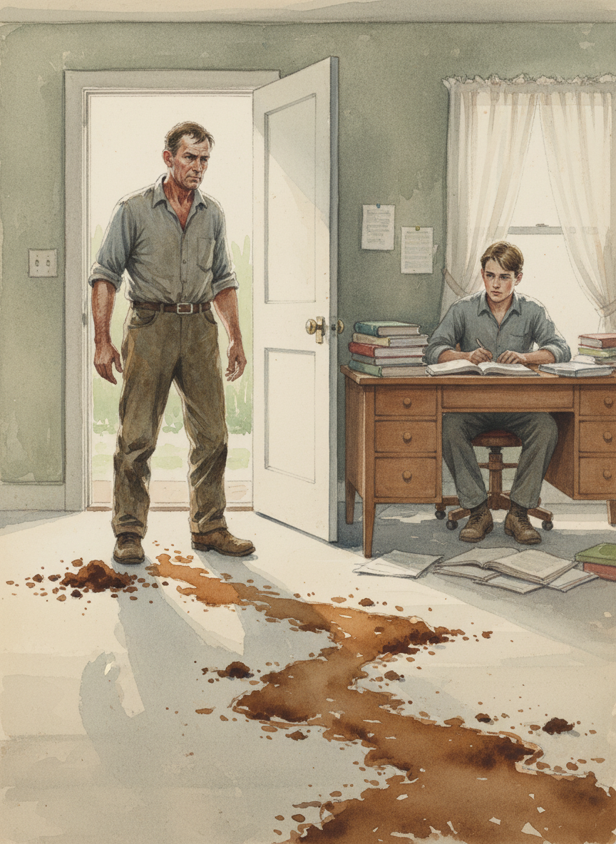 he’d shout, tracking clumps of dirt onto Tyler’s spotless carpet.