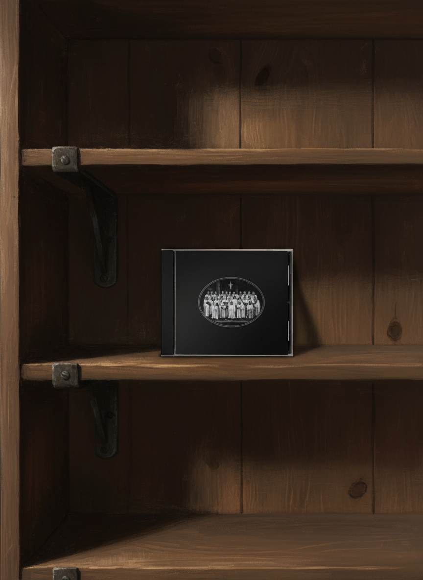 I ate quickly, then went into his room and looked at his shelves, now empty except for a single CD, the black one with the image of the people dressed in white, which I now recognized as the Mormon Tabernacle Choir.