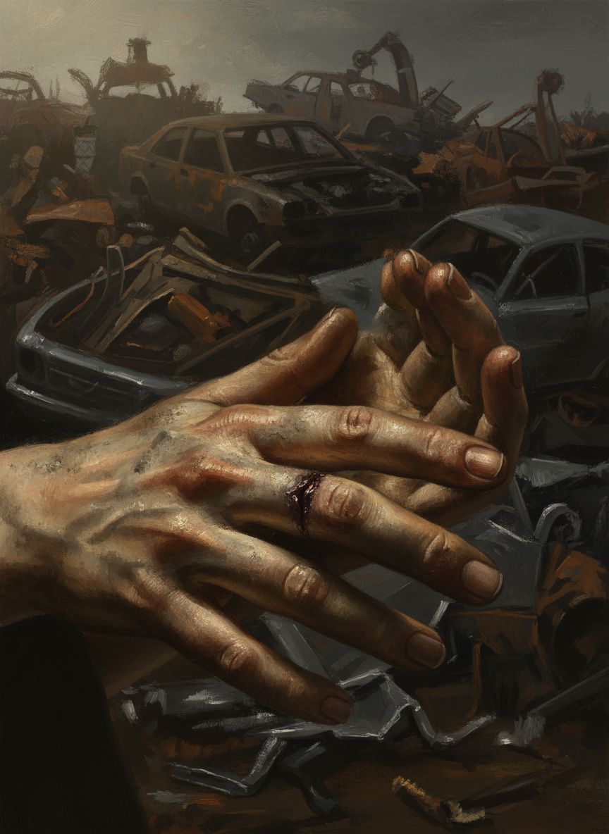 I looked at my own pink fingers, and in that moment the junkyard shifted.