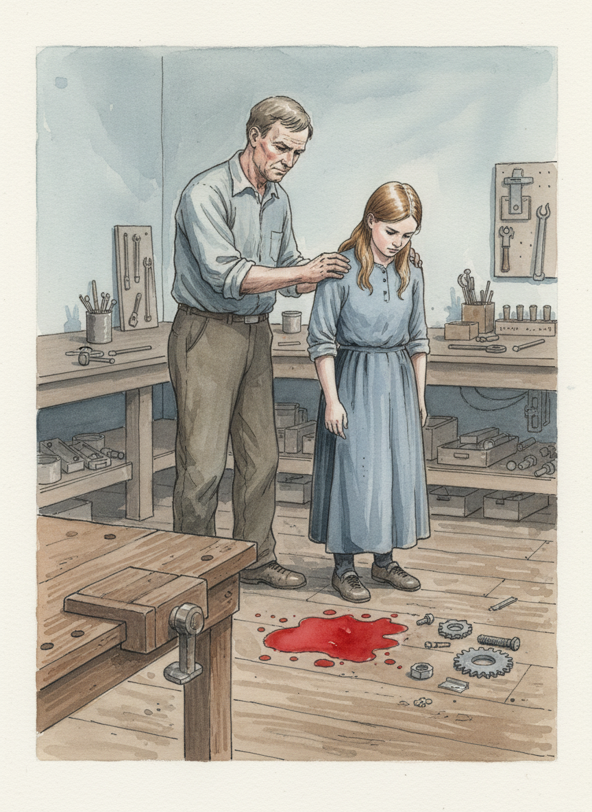 When he saw the blood, he walked over to me and put a hand on my shoulder.