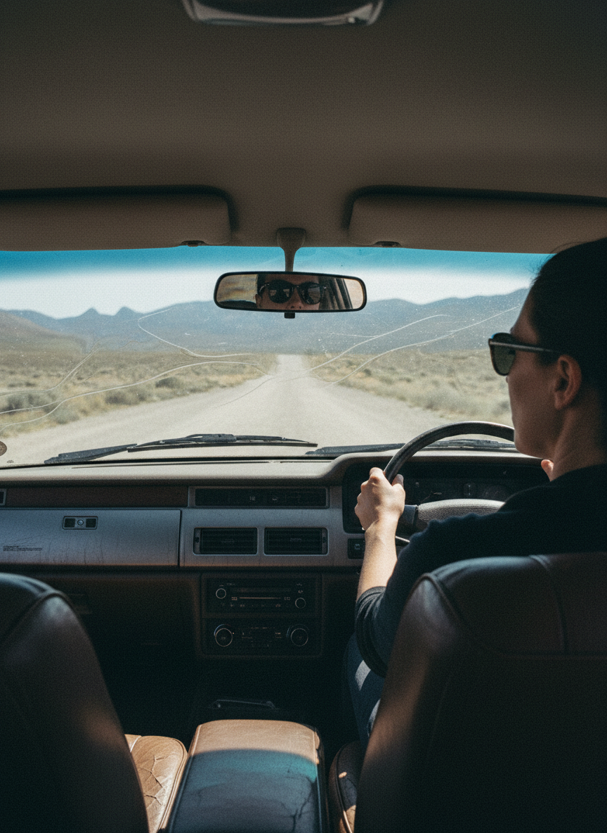 She drove to the birth in dark glasses, trying to peer through the waves distorting her vision.