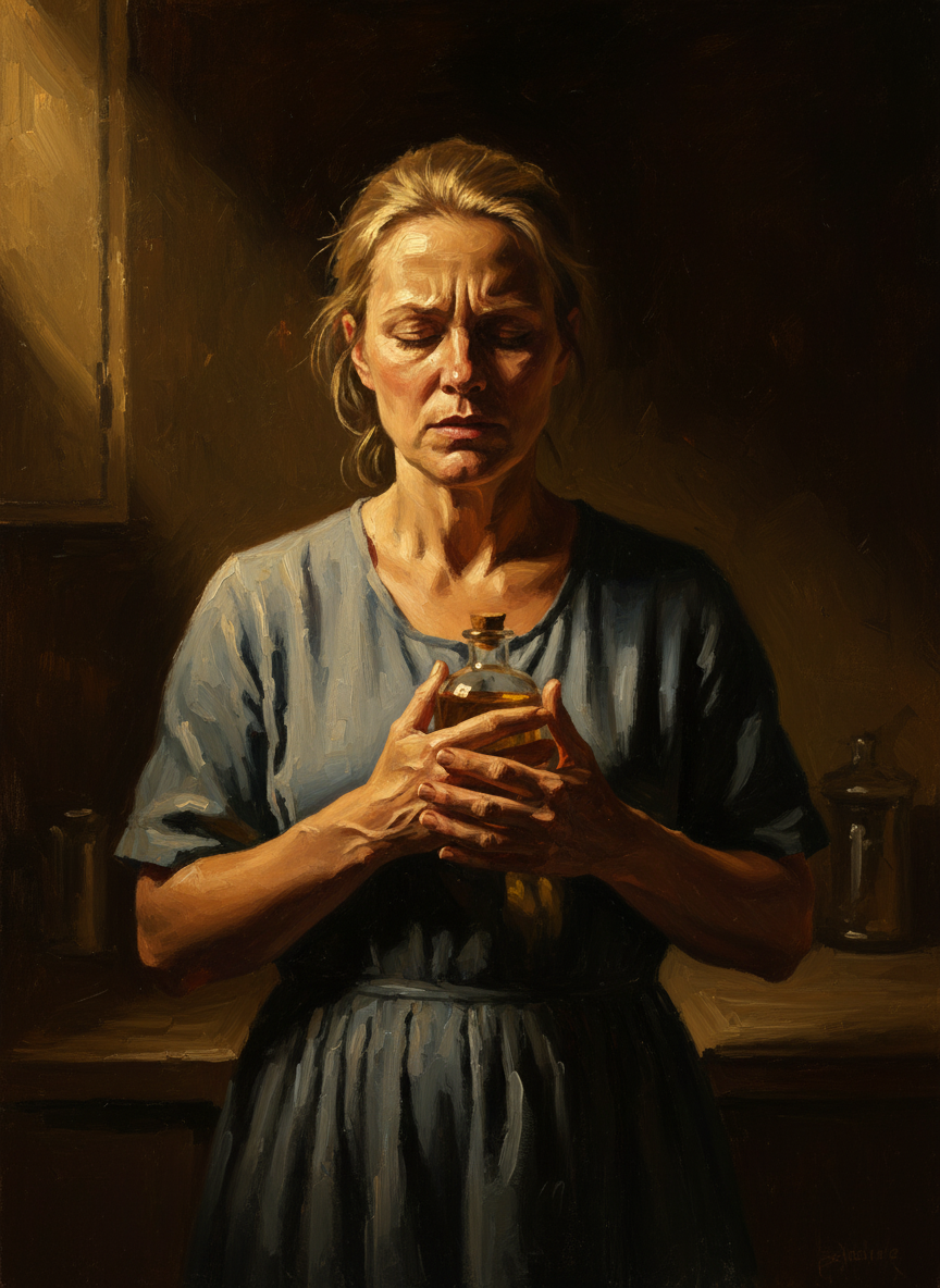 Then she would pick up a bottle of oil, press it to her chest and, with her eyes closed, say, “Do I need this?”