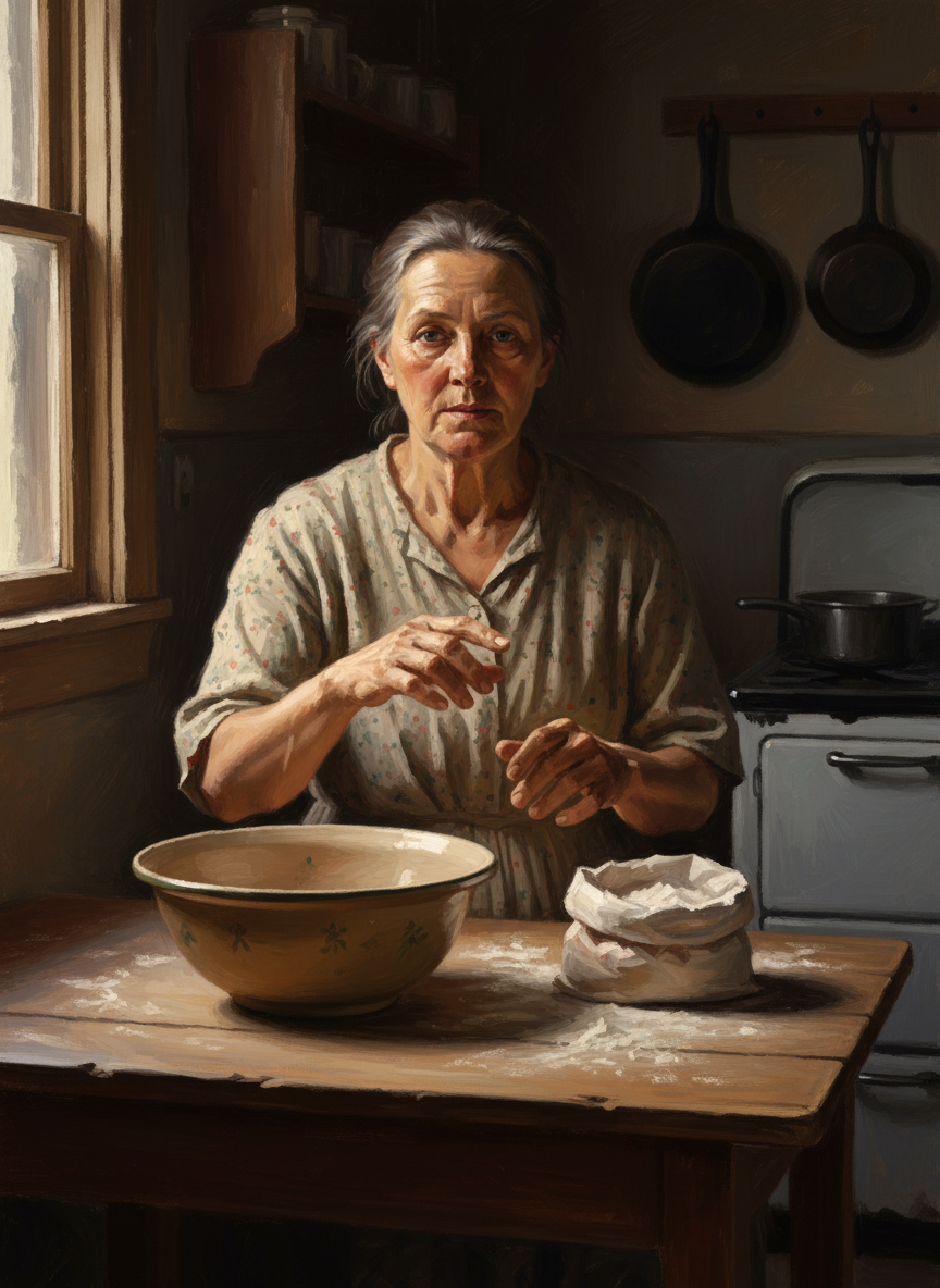That’s when I began to notice Mother moving around the house, her hand resting lightly on various objects as she muttered to herself, her fingers flexing in a steady rhythm.