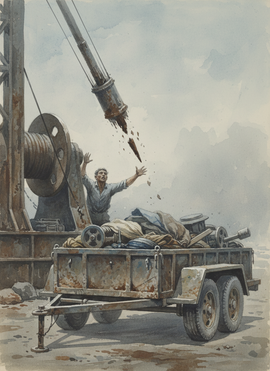 My grip had slipped and I’d begun to slide when the spike finally ripped from me and fell away, smashing into the trailer with a tremendous crash.