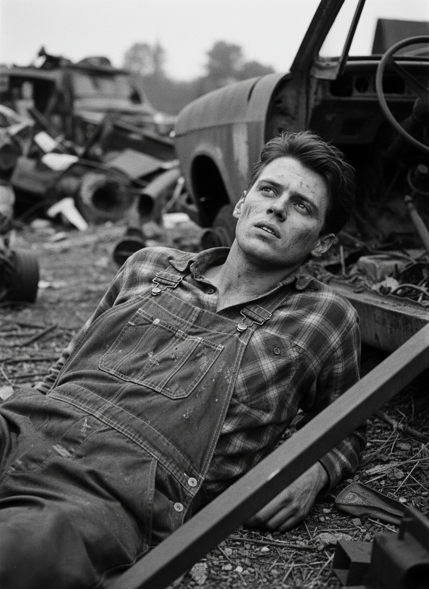 I lay on my back for perhaps fifteen seconds before the engine growled to silence and I heard Dad’s heavy step.