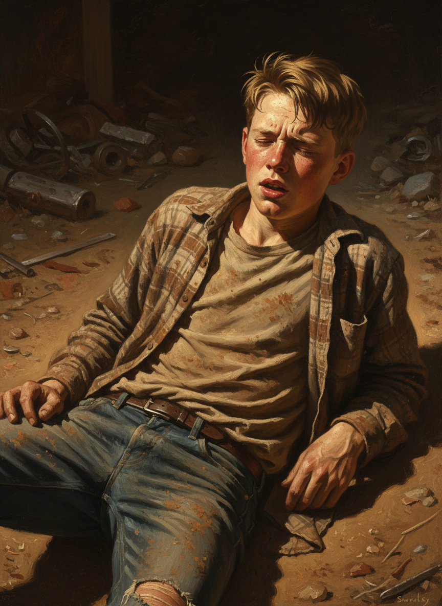 The wind had been knocked out of me, and there was a powerful throbbing in my back, as if I’d been cut in two.