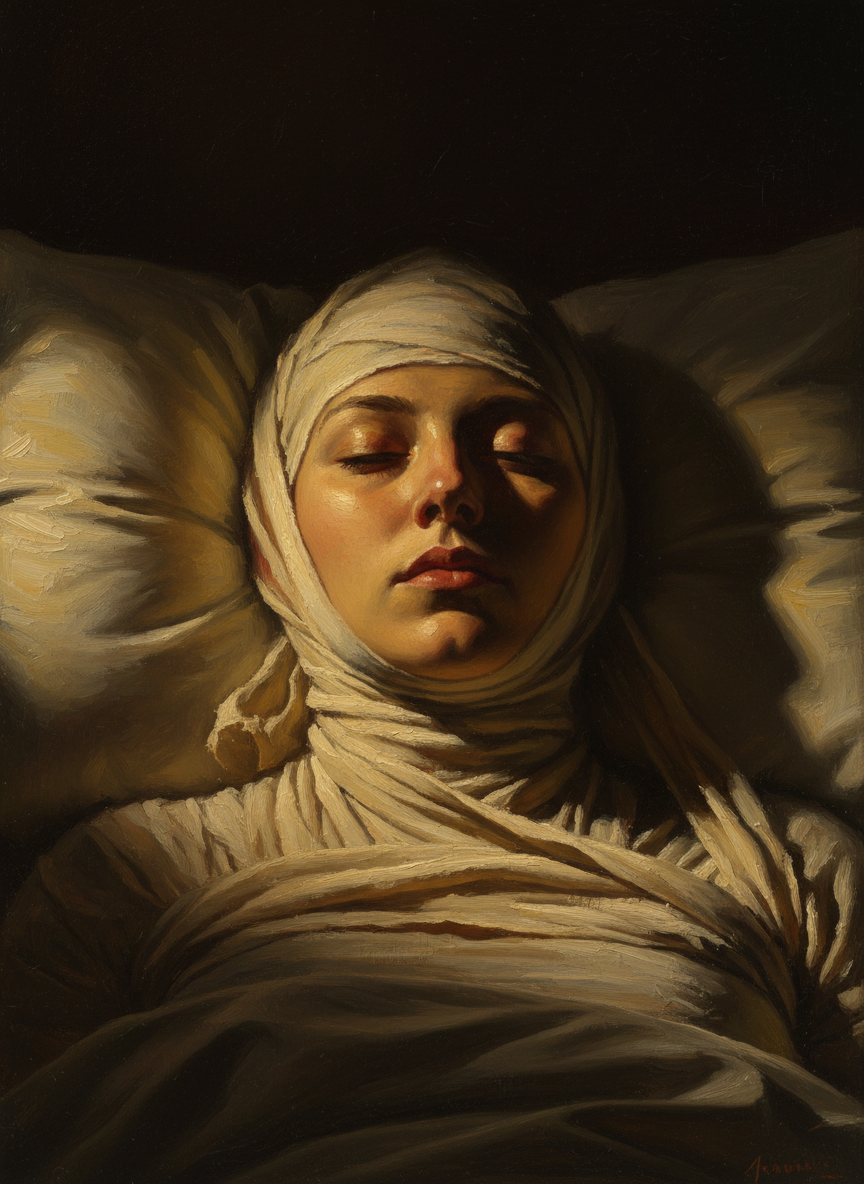 I dreamed it was me lying in that bed, my body wrapped in loose bandages, mummified.