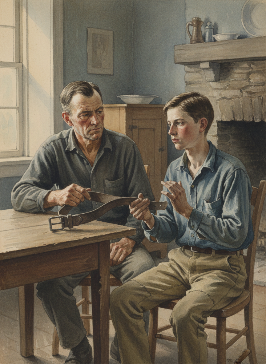 “A man ought to have a real belt,” Dad said at breakfast on the day Luke was well enough to return to the junkyard, handing him a leather strap with a steel buckle.