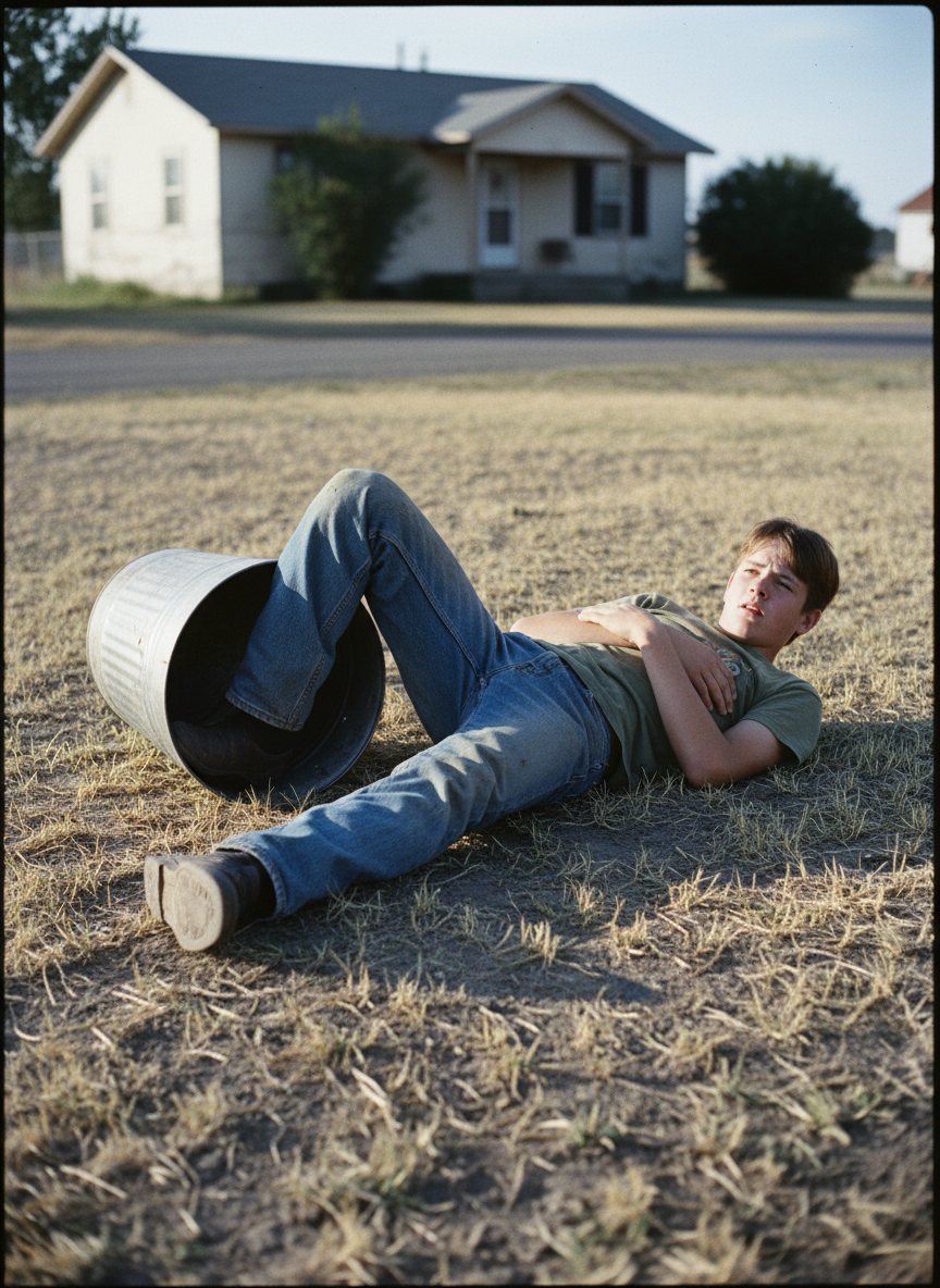 What everyone agrees upon, strangely, is that somehow Luke ended up on the front lawn, his leg in a garbage can.