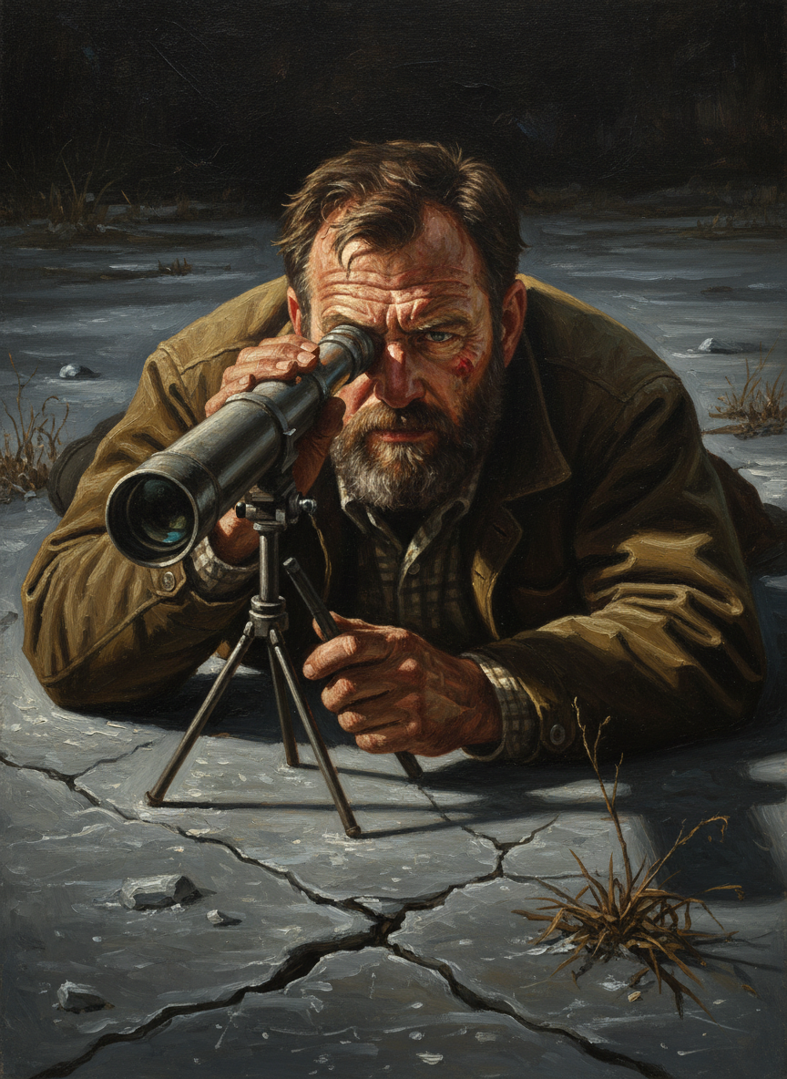 I watched as Dad lowered himself to the frozen ground, positioned his eye at the scope and, after what felt like an hour, pulled the trigger.