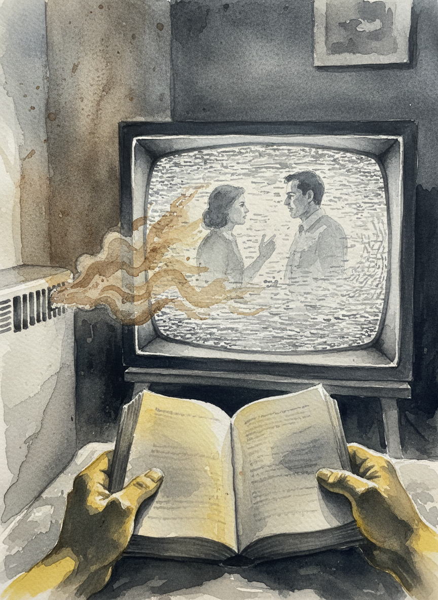 The black-and-white specters of Ralph and Alice Kramden argued over a meatloaf.