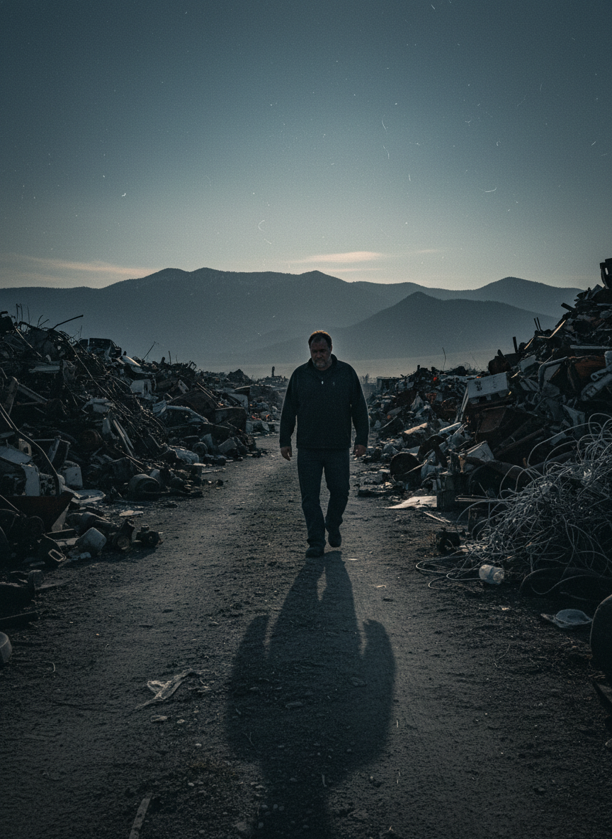 He slipped into despondency, dragging himself in from the junkyard each night, silent and heavy.