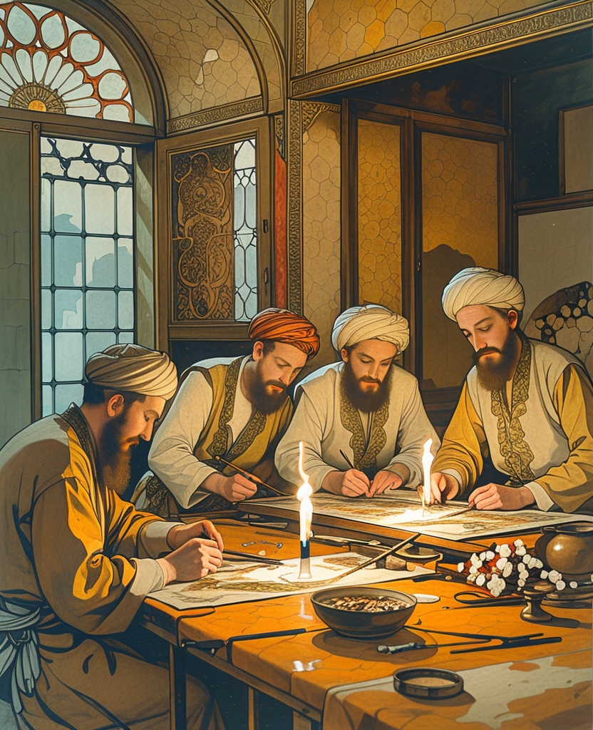 Again, in the same era, the elder miniaturists of Isfahan who believed sunlight was responsible for the blindness to which they succumbed one by one, as if to the plague, would work in a half-dark corner of the room, and most often by candlelight, to prevent direct sunlight from striking their worktables.