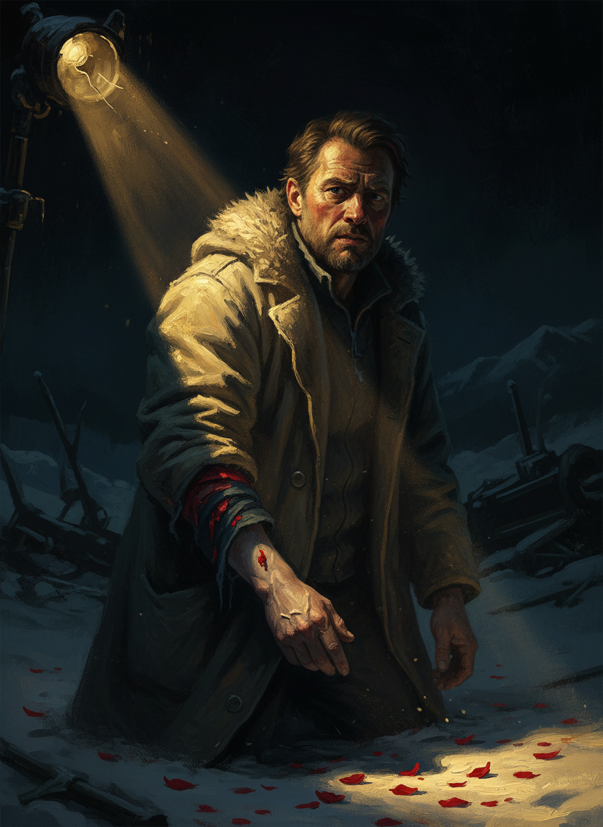 Dad waded toward me through the snowdrifts, and as he stepped into a beam from the broken headlights I saw a six-inch gash in his forearm and blood slashing into the snow.