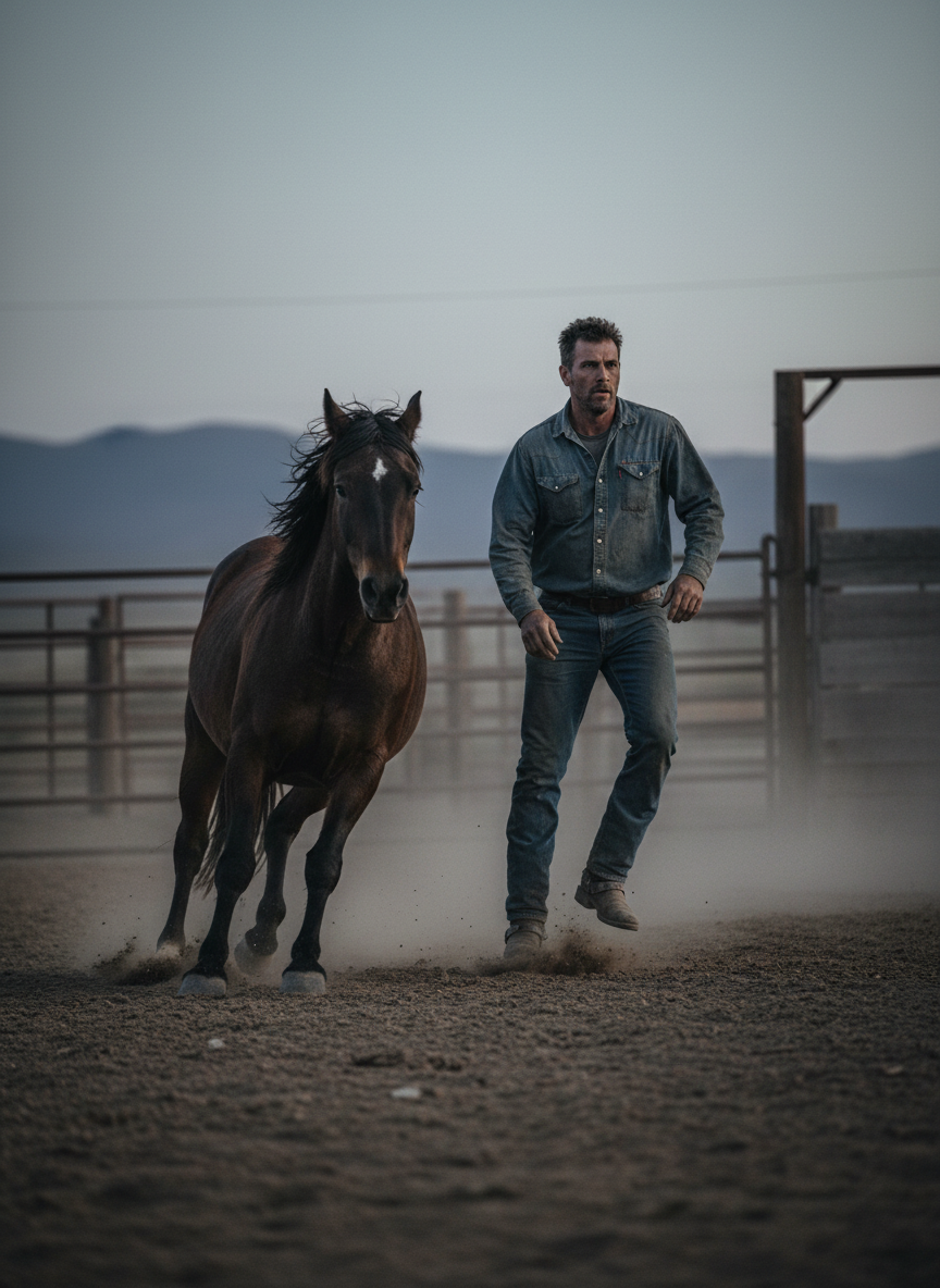 Every night for a week I watched Shawn and Bud gallop through the corral in the gray haze of dusk.