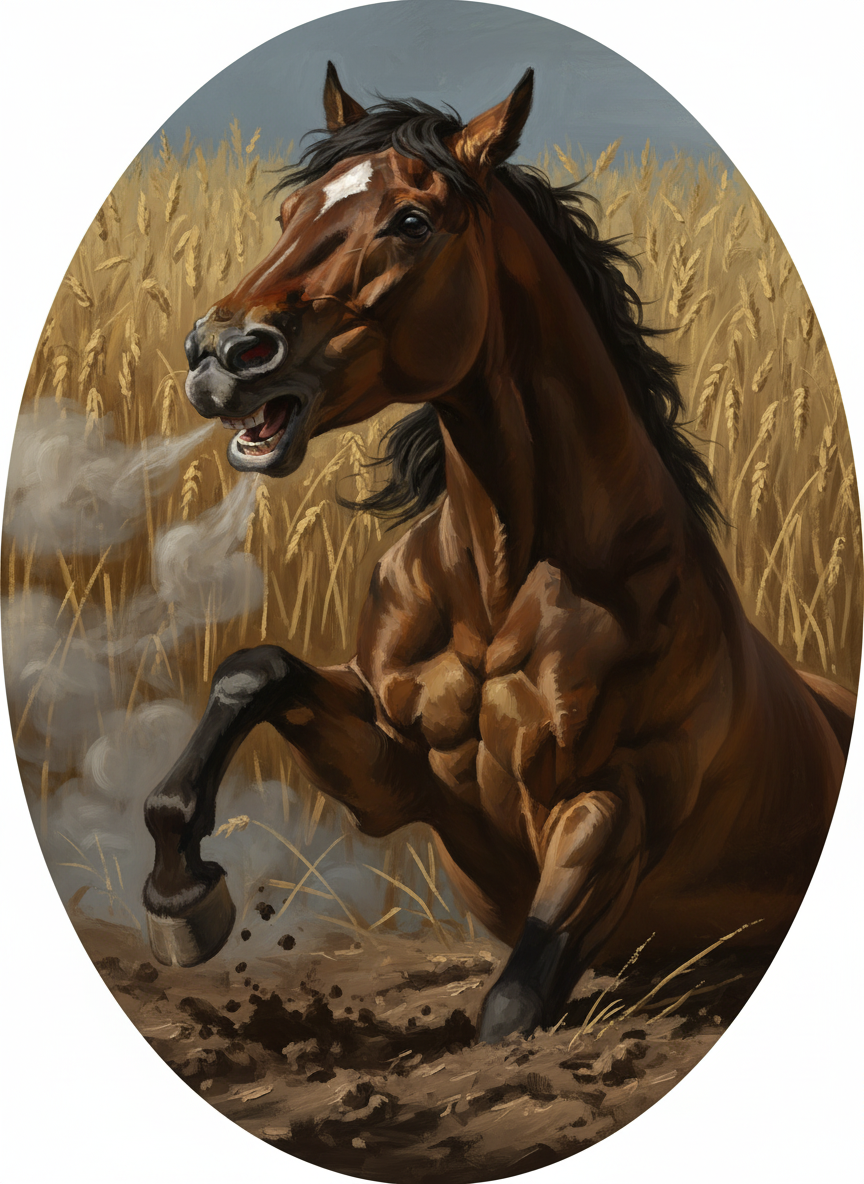 Above my head the horses panted, their bellies swelling and collapsing, their hooves pawing at the dirt.