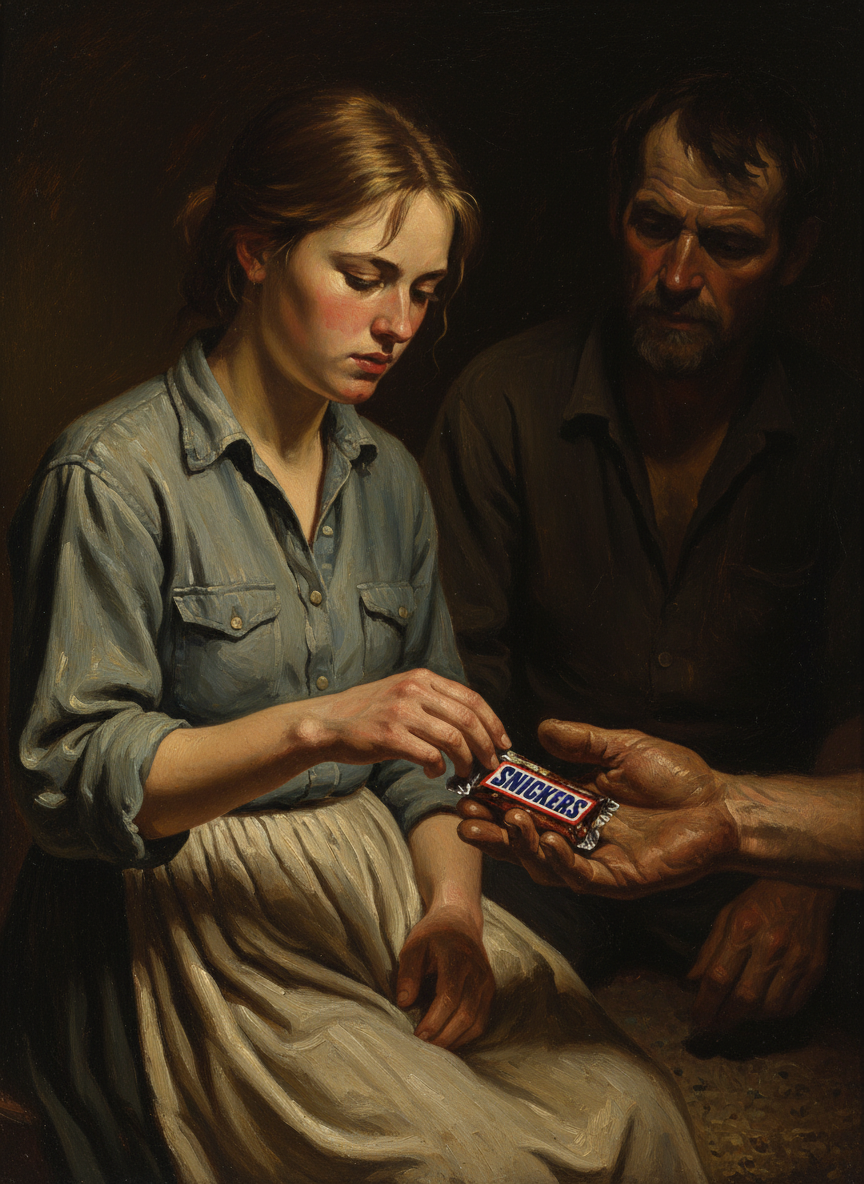 Sadie placed the Snickers in his palm like a peace offering and waited, staring at the carpet.