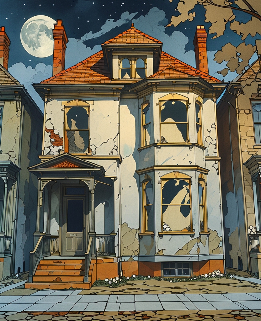 The house was so dark and melancholy that the air outside seemed warmer.