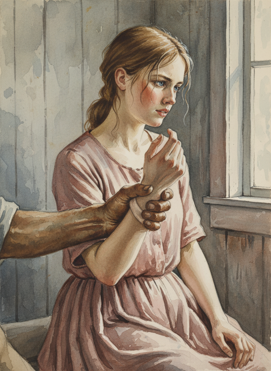 I’d begun to back away when he seized my wrist and folded it, curling my fingers and palm into a spiral.